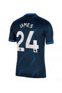 Chelsea Reece James #24 Jalkapallovaatteet Vieraspaita 2023-24 Lyhythihainen